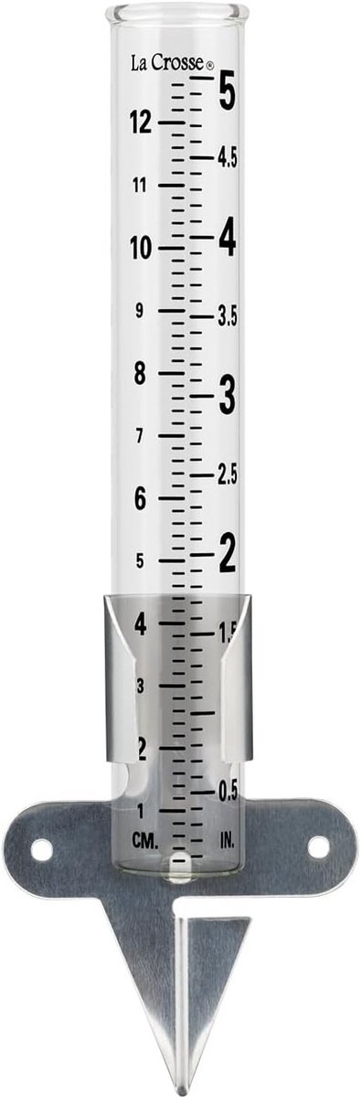 Klassieke Glazen Regenmeter voor Buiten - Meet tot 5 Inch Neerslag