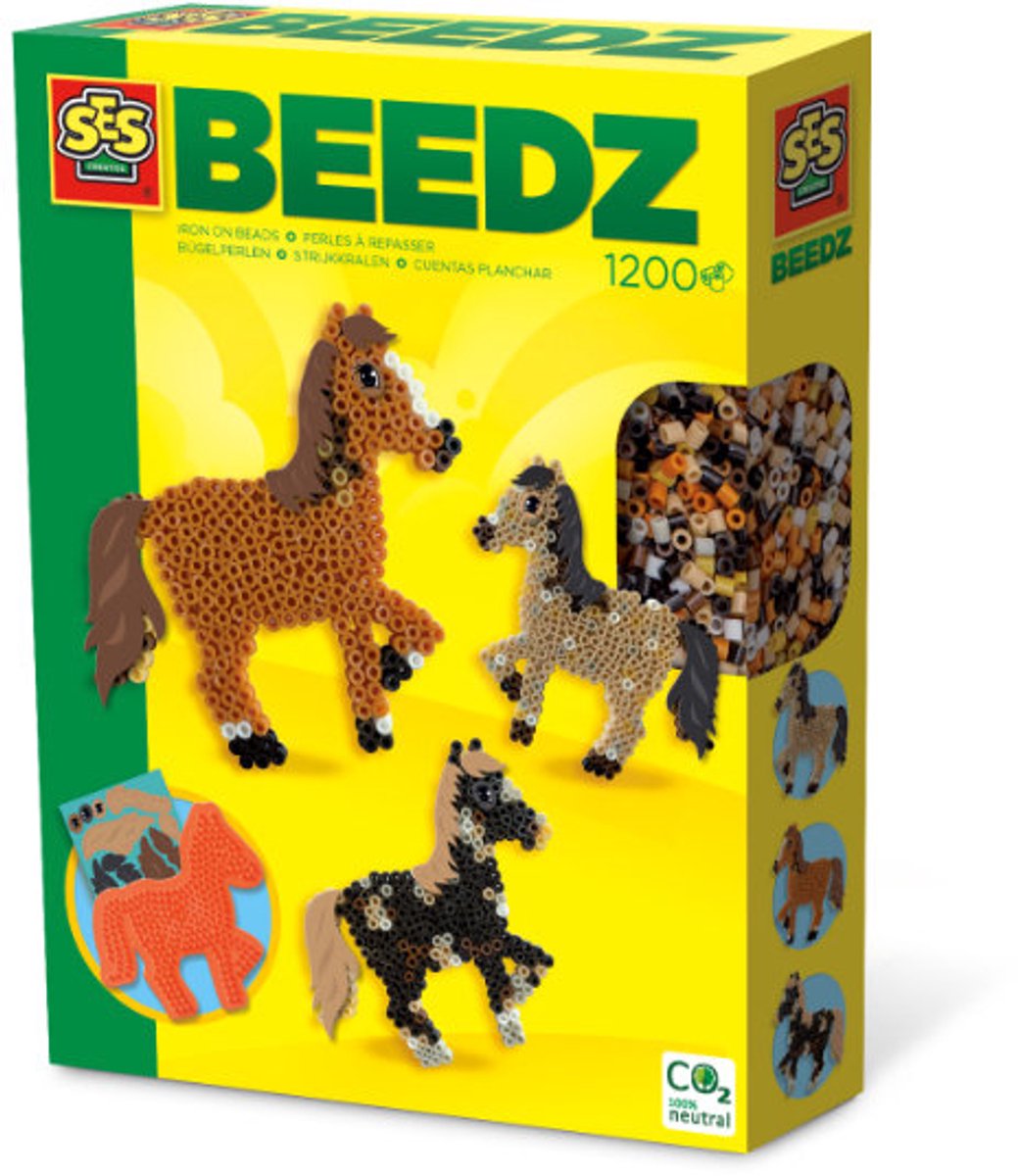 SES Creative - Beedz - Paard - 1200 Strijkkralen met Grondplaten en Strijkvellen - Vanaf 5 Jaar — afbeelding 8