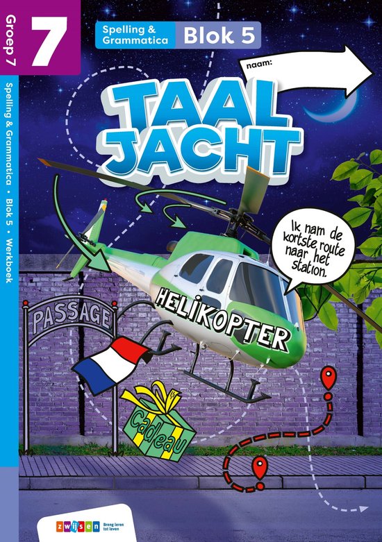 Taaljacht Groep 7 blok 5-6 spelling & grammatica werkboek - cover