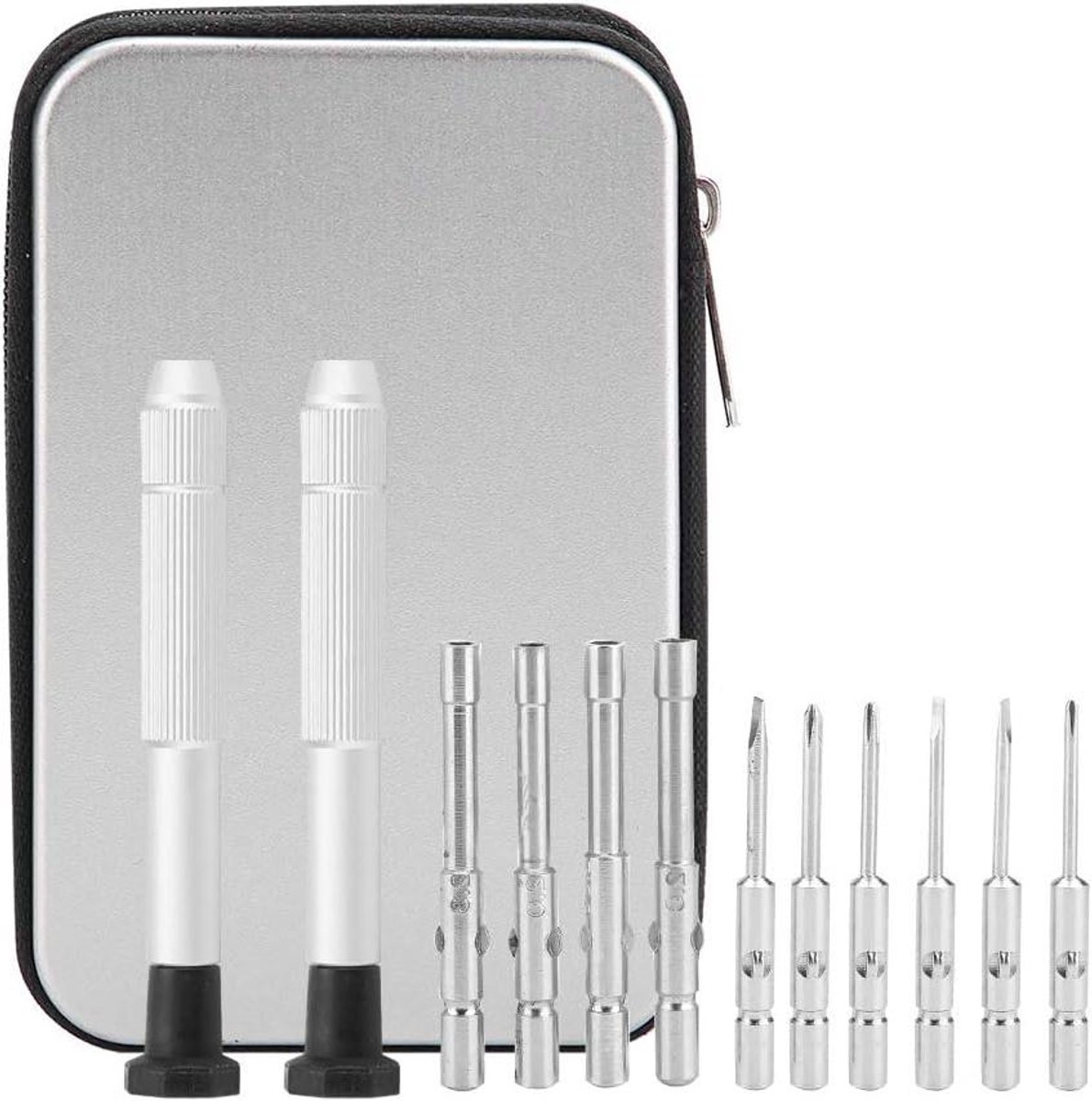 Vaihana - Professionele precisie schroevendraaier set - Reparatie telefoon horloge bril - Geschikt voor verschillende merken - Zwart rood zilver - Fijne reparatietools voor precisiewerk.