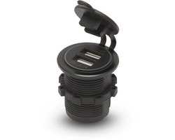 Inbouw USB-A Laadpoort - Ter vervanging van Sigarettenaansteker - 12/24V - Rode LED [54926RD]
