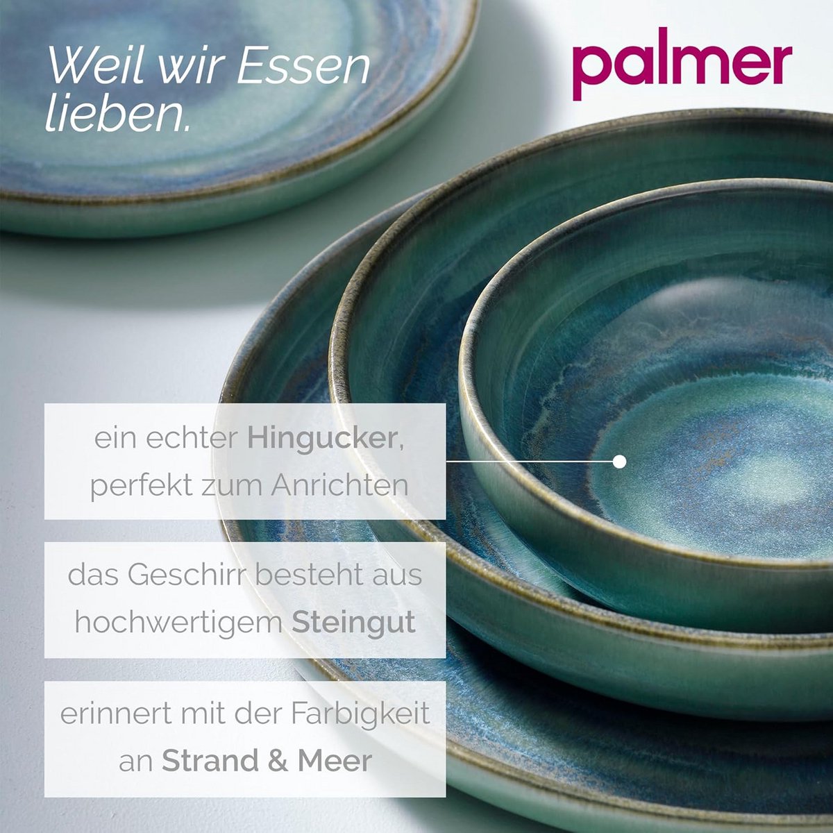 Set van 2 Groene Stoneware Dinerborden 28 cm – Hittebestendig