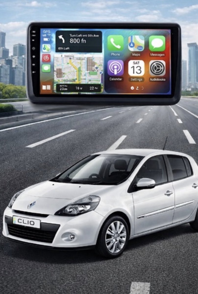 ADIVOX T4 9 inch geschikt voor Renault Clio 2005-2013 Android 15 CarPlay/Auto/Wifi/RDS/DSP/5G/QLED/DAB+