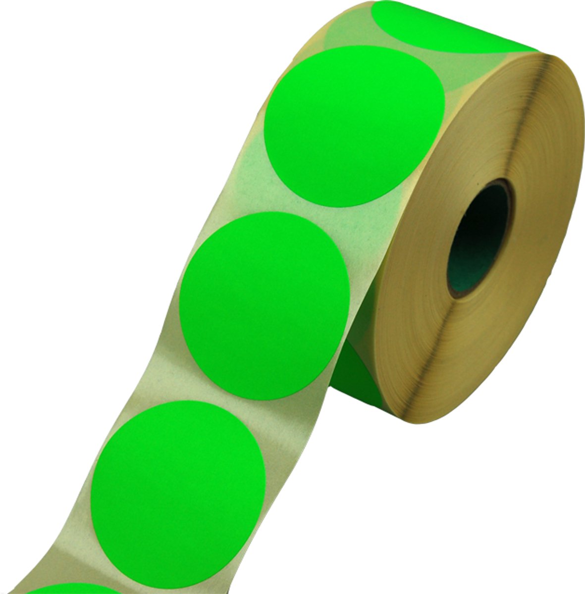 Sluitzegel / sticker / etiket rond 62mm 1500 stuks fluor GROEN