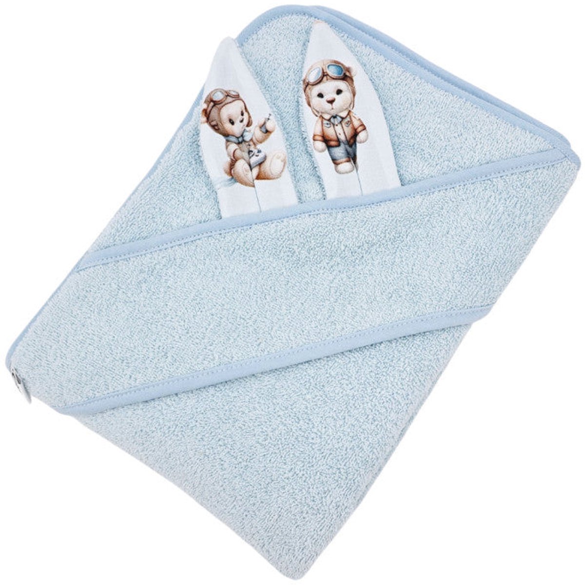 Cotton bathrobe Pilot Bear / Light Blue