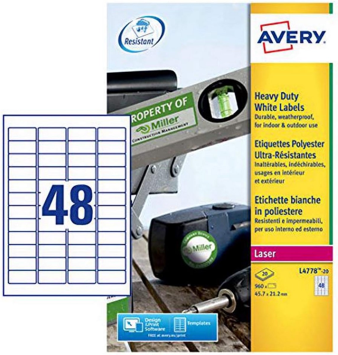 Extra Sterke Weerbestendige Etiketten Wit - Sterke Zelfklevende Adresstickers per Vel