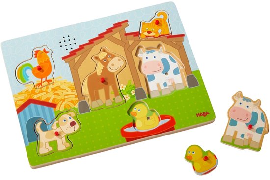 Haba Geluidenpuzzel Op De Boerderij 6 Stukjes van HABA. — afbeelding 2