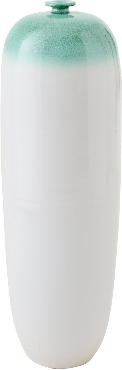 J-Line vaas - keramiek - muntgroen/wit - large