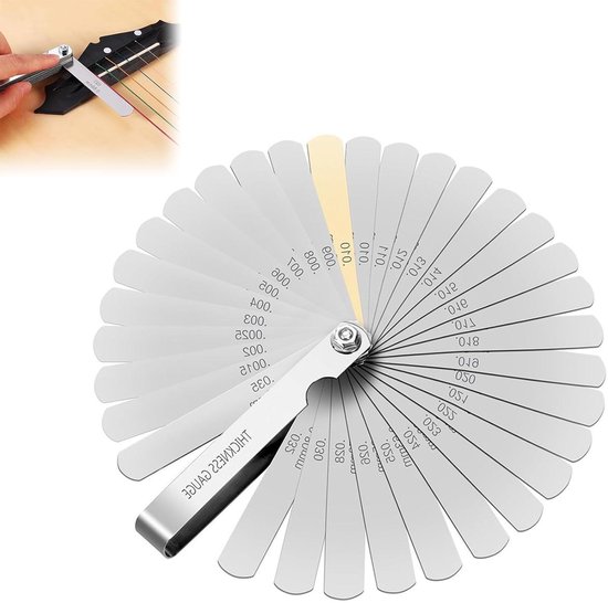 Foto: Voelermaat set met 32 mesjes diktemeter voor bladmeter en sondemeter dual marking instrument opvouwbare voelermaat van roestvrij staal straalmate metrisch en engels 0 04 0 88 mm 0 0015 0 035 inch 