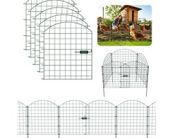 5X Schapenhek Vijverhek Tuinpoort Rieten hek Tuinhek Hekwerk Freilingen Metaal Bovenste boog Groen