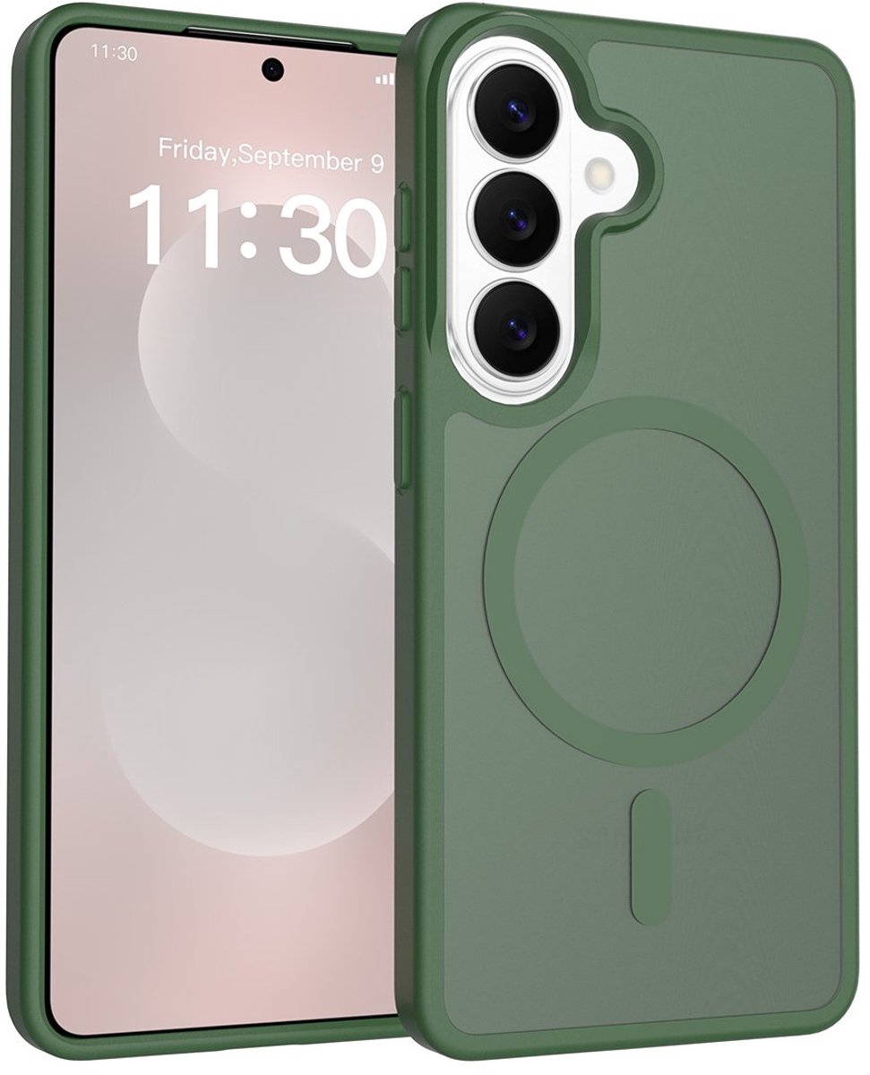 Solidenz Hoesje - geschikt voor Samsung Galaxy S26 - Geschikt voor MagSafe - FrostMag - Groen