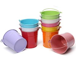 Dproptel All-in-1 Draagbare Bloem Potten, Zand emmer, Ijzer Opknoping Bloem Potten, Balkon Tuinpotten Wandplanten Desktop Opslag Emmer voor Home Decoratie - 10 Kleuren