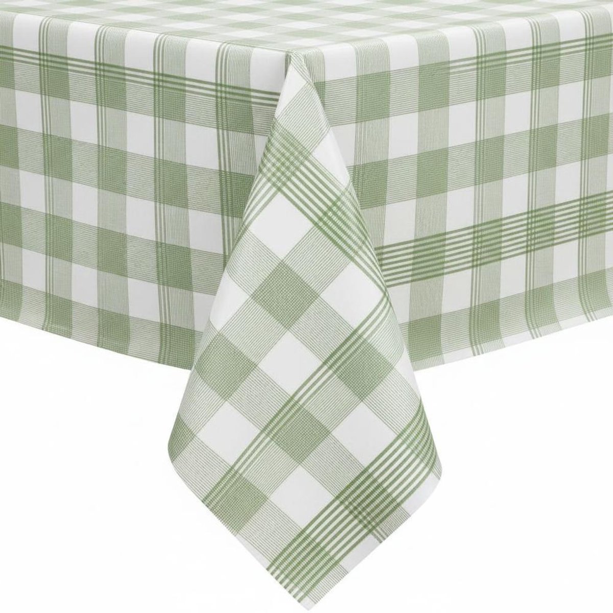 Protecttable - Tafelzeil Ruit Cotton Groen 140x270cm - Tafelkleed Afwasbaar - Kunststof