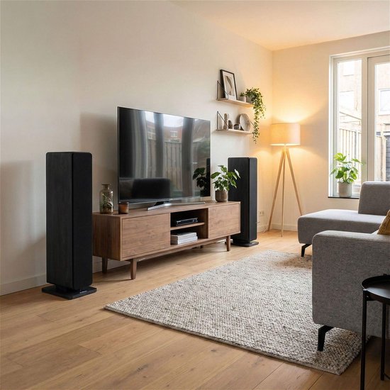 Audizio Arco passieve HiFi speakerset - Vloerstaande zuil luidsprekers - 320W - Zwart — afbeelding 5