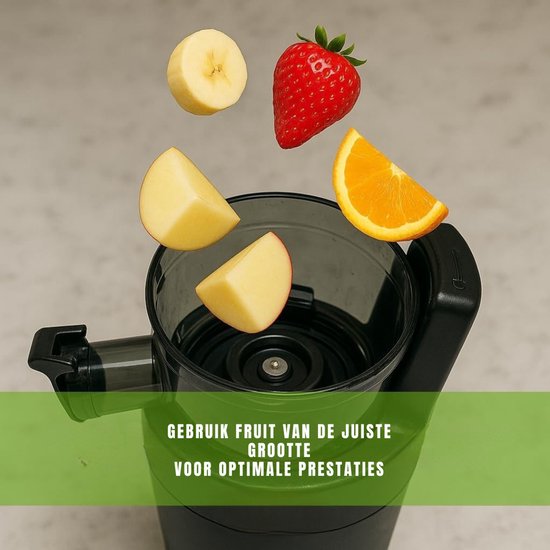 Aurixi® Sapcentrifuges Groenten En Fruit - Slowjuicer Met 3 Snelheden - Sapcentrifuge 300ml - Slow juicer - Zwart - 14cm x 36cm x 13cm van Aurixi — afbeelding 5
