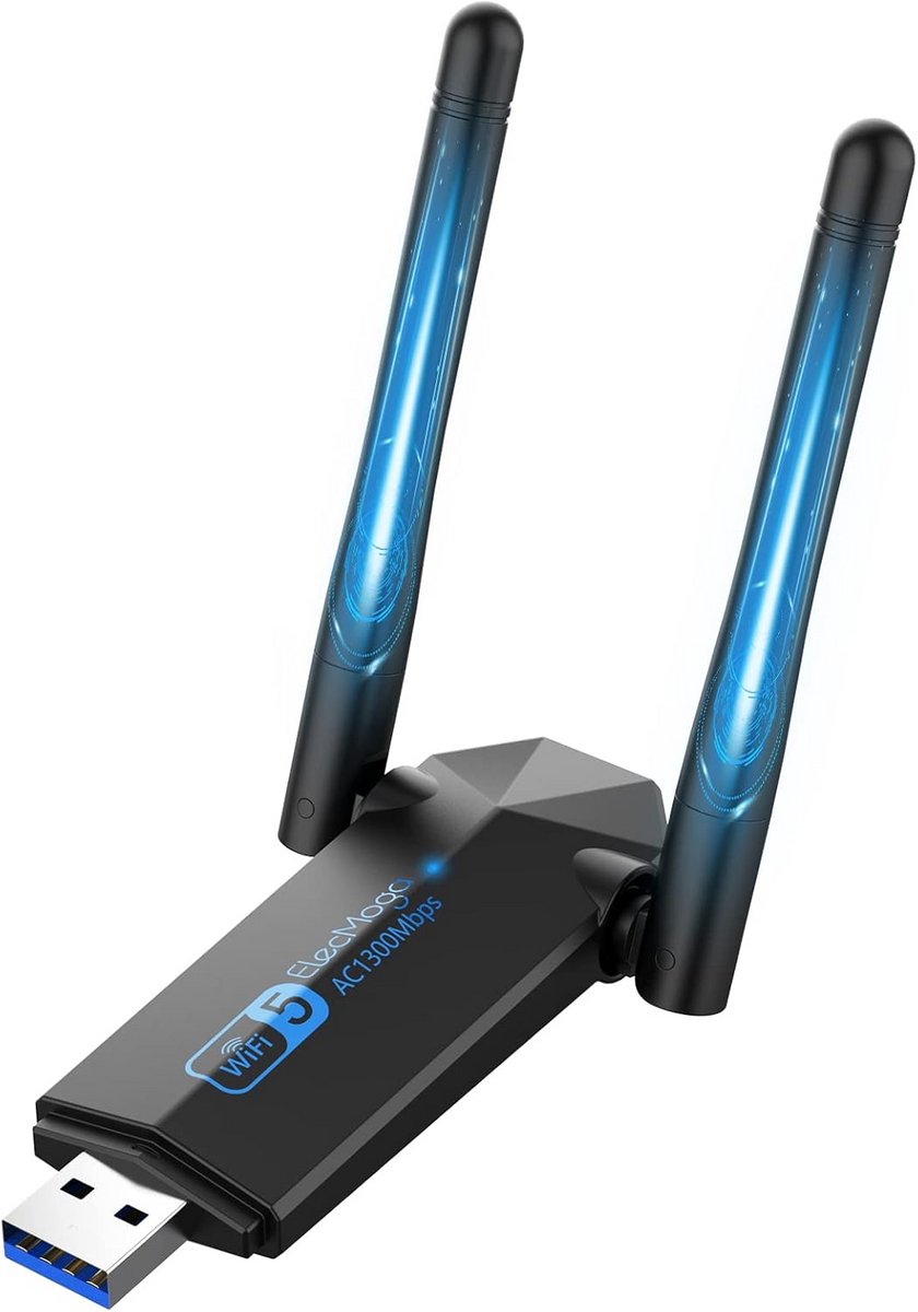 Dual Band Wifi Dongle 5GHz Adapter - 1300Mbps voor Windows & Mac