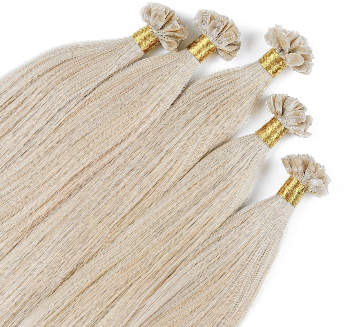 hair2heart Premium Extensions Echt haar Bondings glad - 25 strengen 1 g 60 cm 10/1 lichtblond as