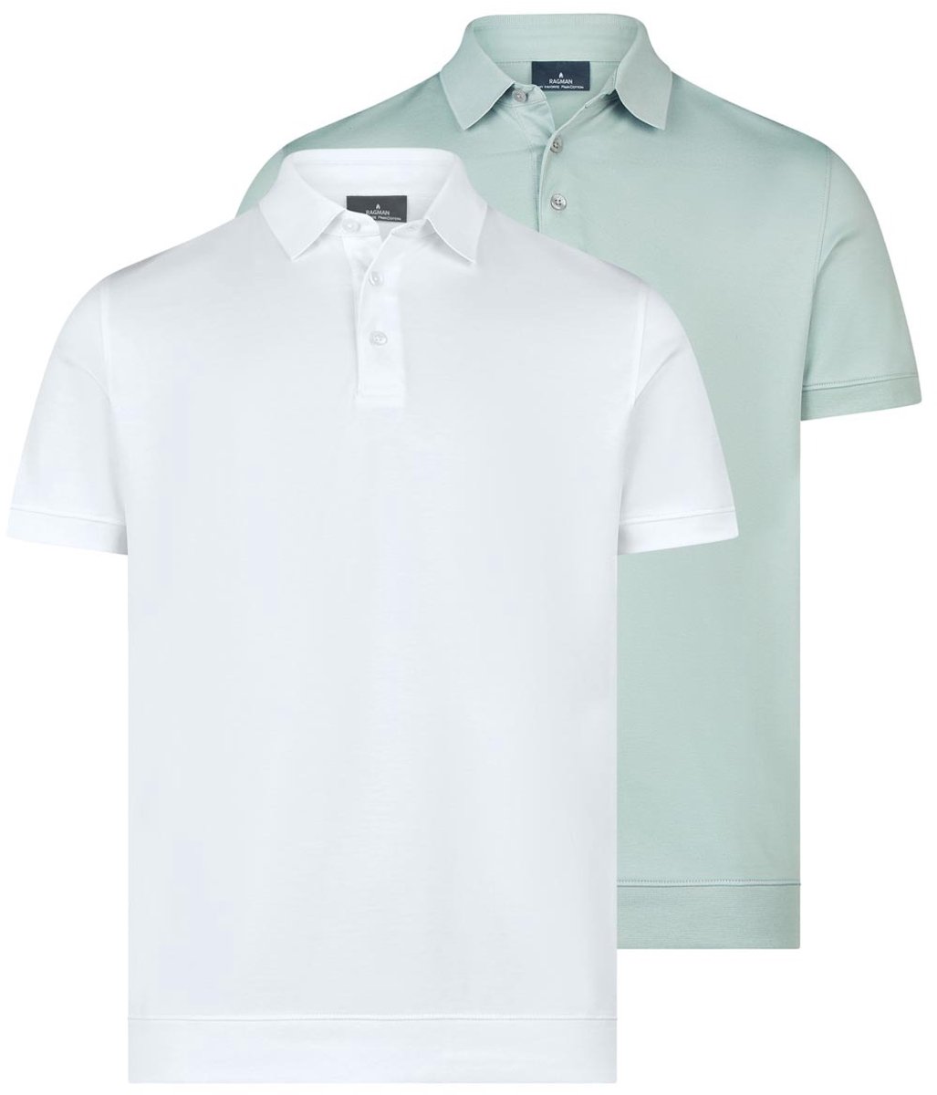 RAGMAN Heren poloshirt 2 pack Basic