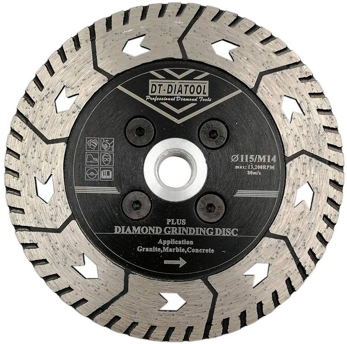 Diamant dubbel zaagblad 115 mm met M14-schroefdraad voor beton, graniet en marmeren steen