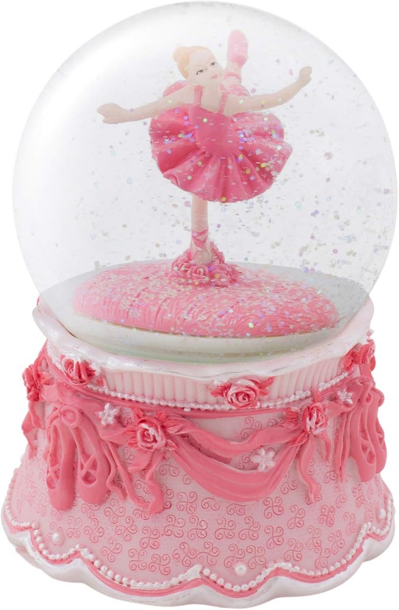 Ballerina Water Globe met Muziek - Arabesque Dansend Beeldje - Idee voor Cadeau