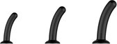 Nexus Dilator Set Siliconen - 3 Anale Dildos - Zwart - Gebogen Schacht - Zuignapbasis - Handsfree - Harnas Compatibel - Prostaat en G-spot Stimulatie - Beginners - Klein Medium Groot - Lichaamsveilig Siliconen van Voedselkwaliteit