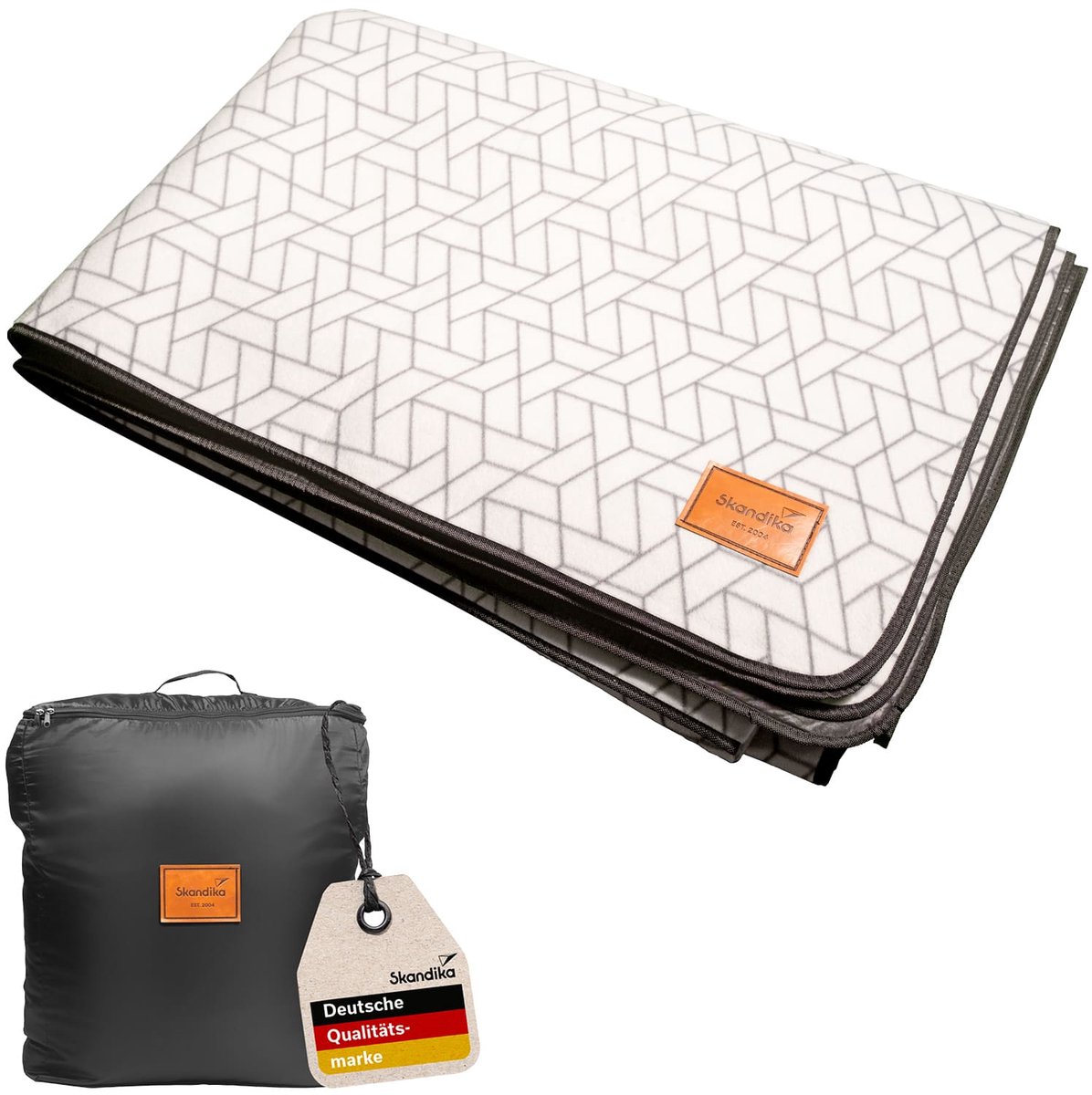 Skandika tenttapijt Lindal 283 × 380 cm - Buitentapijt met softtouch-fleece, weerbestendig & waterdicht, met opbergtas | Picknickkleed, kampeertapijt, tentonderzeil, kampeeraccessoire