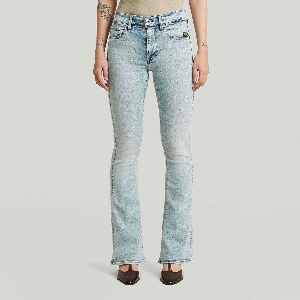 3301 Flare Wmn Blauw