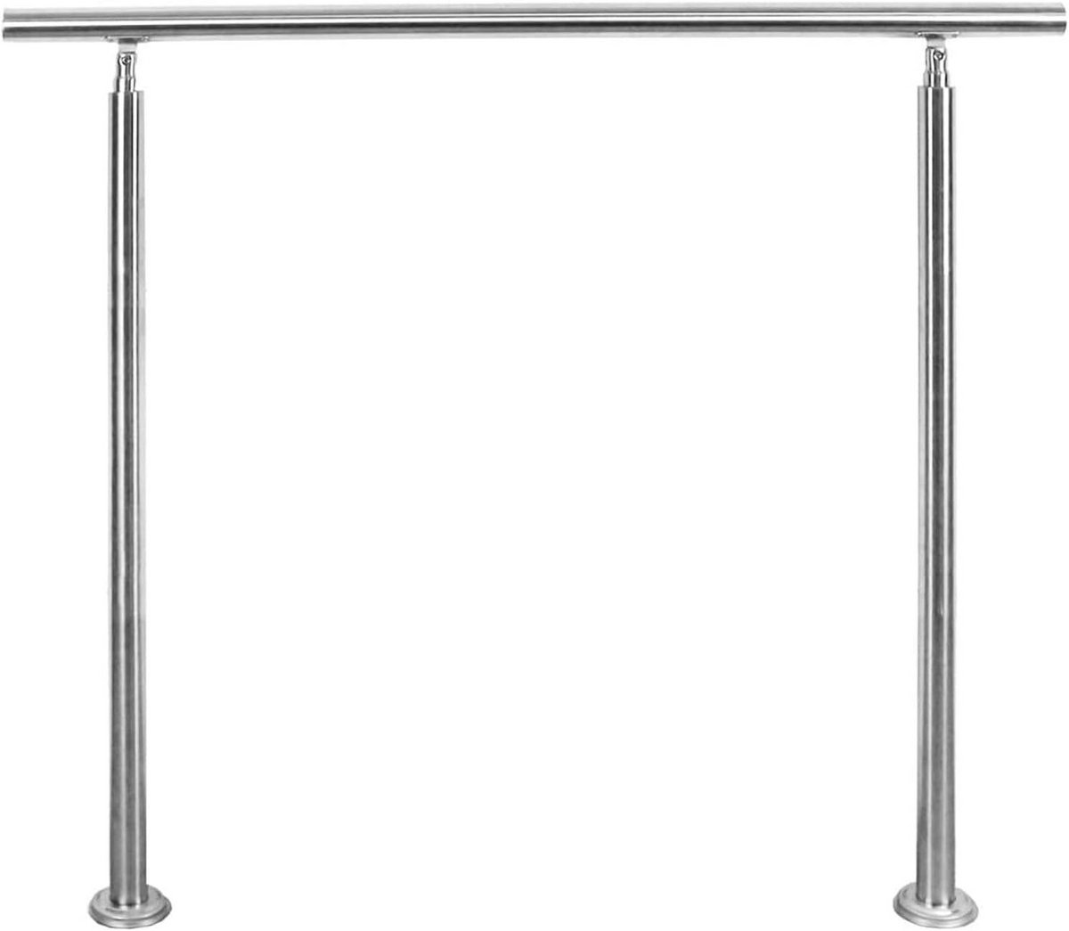 Roestvrijstalen Trapleuning 160cm Inox Leuning Set met 2 Palen voor Binnen en Buiten