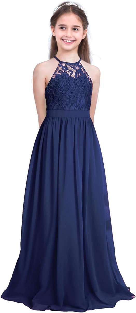 Lange Meisjes Jurk Chiffon Kant Voor Bruiloft Feest & Ceremonie