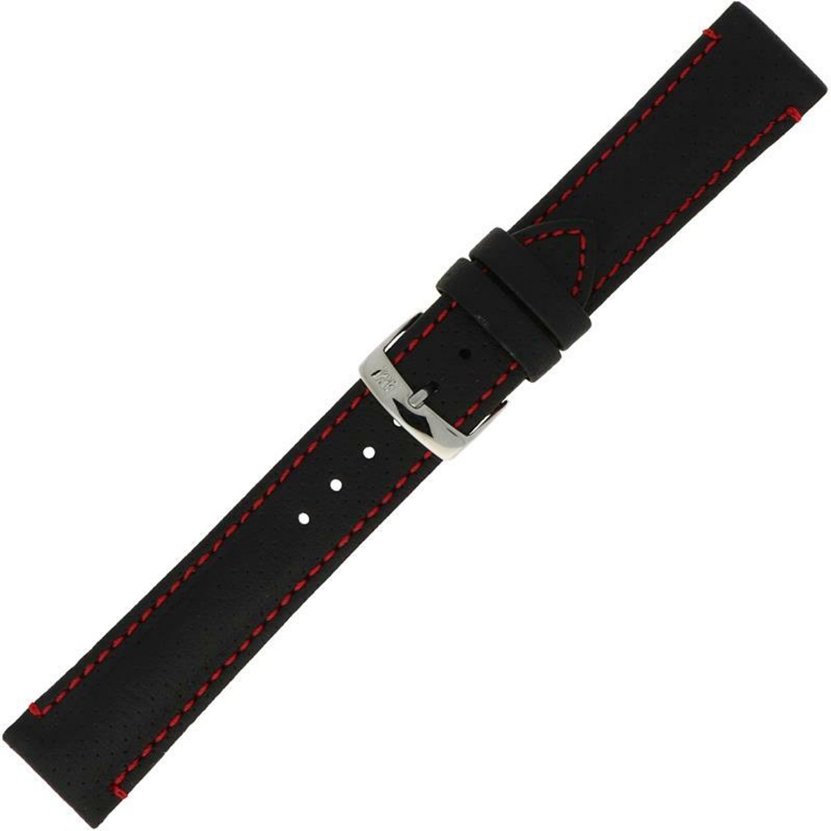 Morellato Sport Lederen Horlogeband Waterdicht 20mm Zwart-Rood