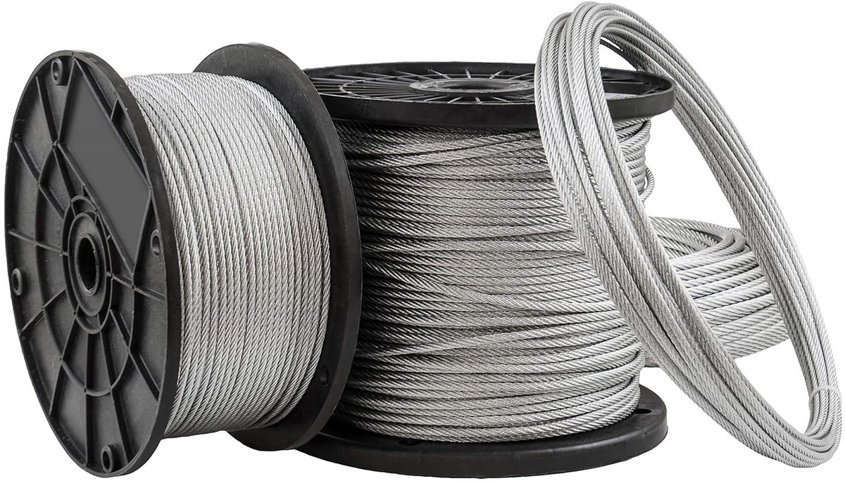 Sterke Verzinkte Staalkabel 50m 8mm - Lierkabel voor Zware Toepassingen