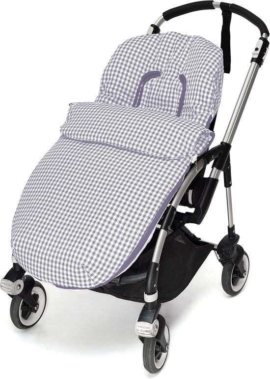 Universele Voetenzak voor Kinderwagen + Luiertas Set - Gevoerde Boodschappentas - Grijs Geruit van Universele — afbeelding 5