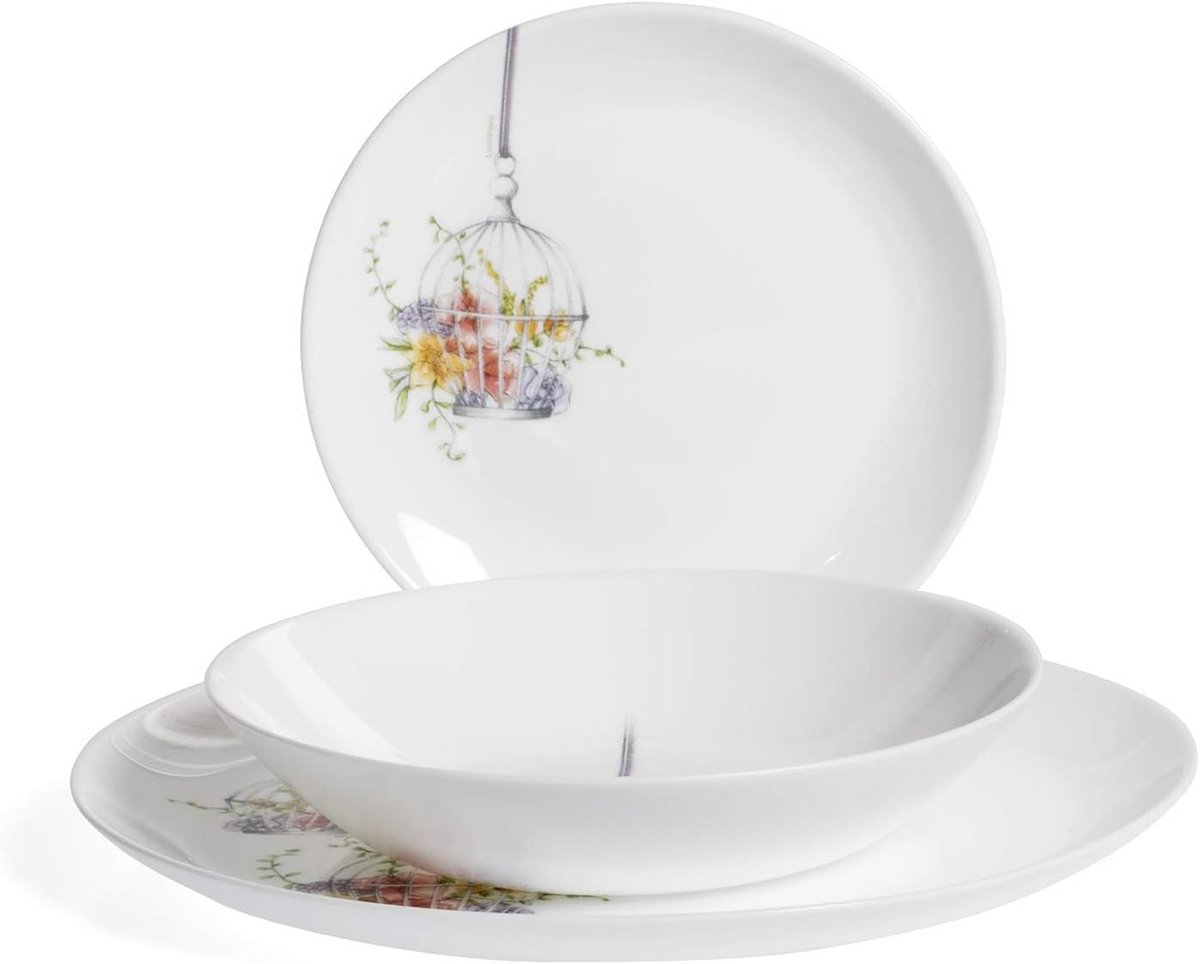 18-delig Tafelservies van Opaalglas voor 6 Personen