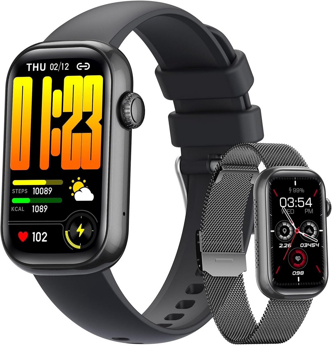 Smartwatch met Bellen en HD-Display - Fitness Tracker met Hartslagmonitor en IP68 Waterdicht