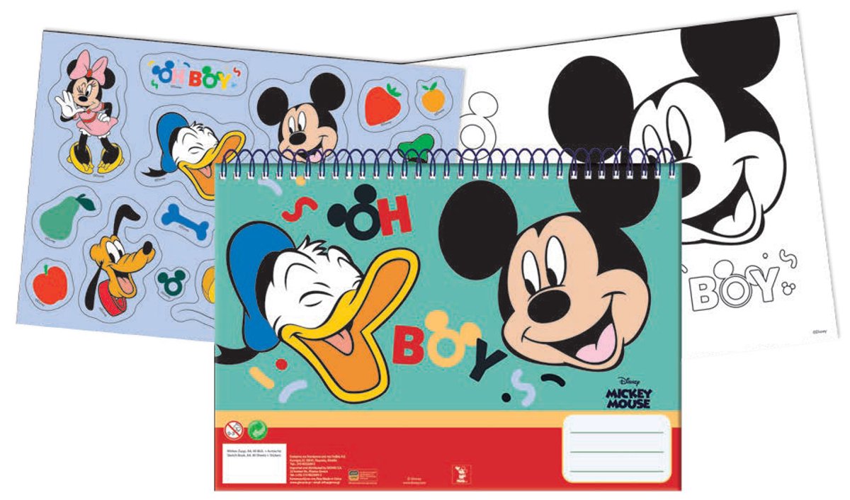 Disney Mickey Mouse Schetsboek - A4 - Spiraalblok - 1 stuk - 40 vellen uitvoering