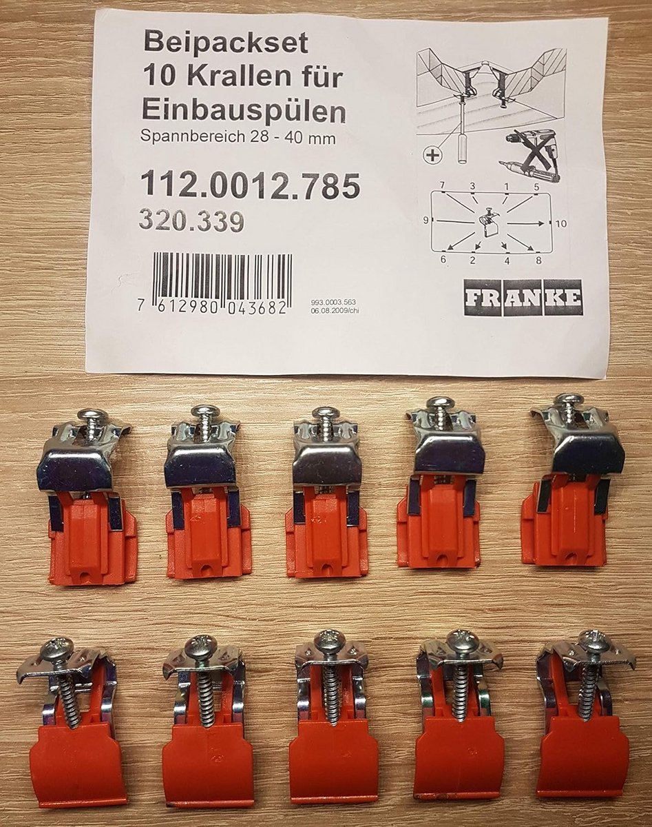 10 Roestvrije Stalen Spoelbak Bevestigingsklemmen - Universeel Montagegereedschap