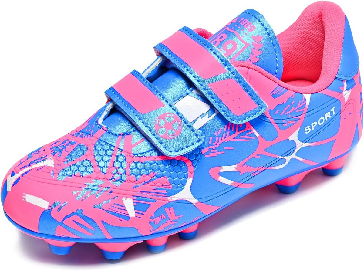 Voetbalschoenen Kinderen Jongens Meisjes - Duurzame Sneakers met Klittenband voor Gras en Kunstgras