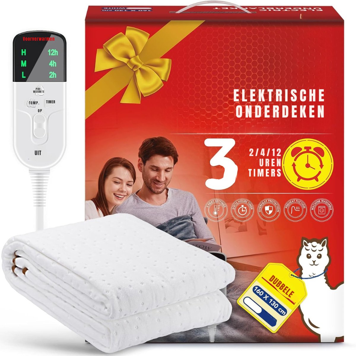 Florixa® Elektrische Onderdeken 1 Persoon Wit 150x80 cm - Deze Informatie Volgt Nog - €129,95