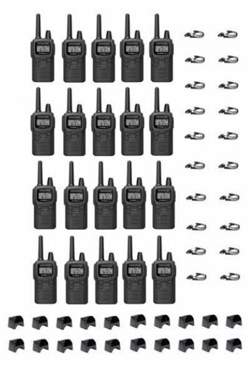 Set van 20 Kenwood PKT-300 ProTalk XLS IP52 PMR446 mini portofoons en D-shape oortje