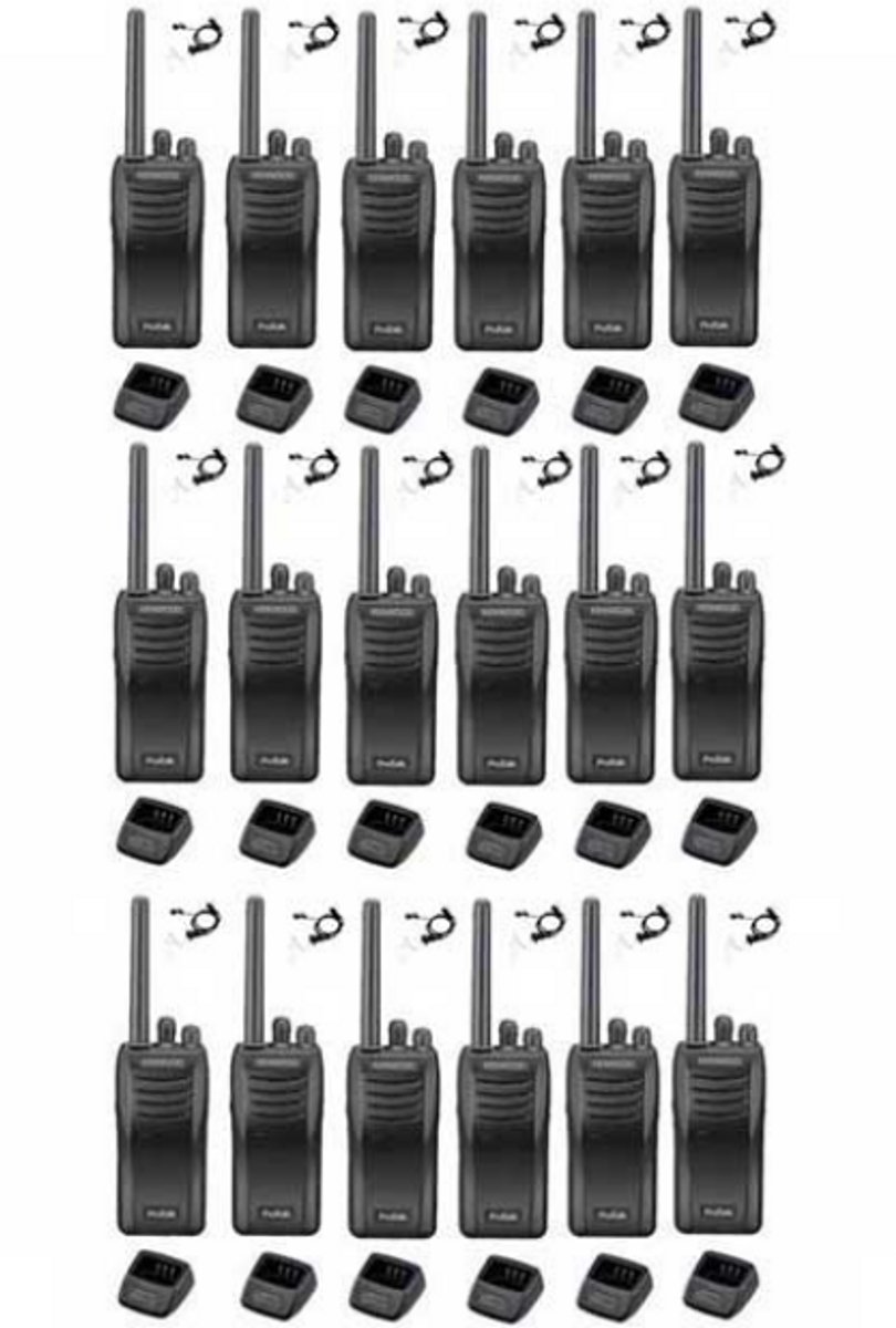 Set van 18 stuks Kenwood TK-3501 met beveiliging oortje en tafelladers