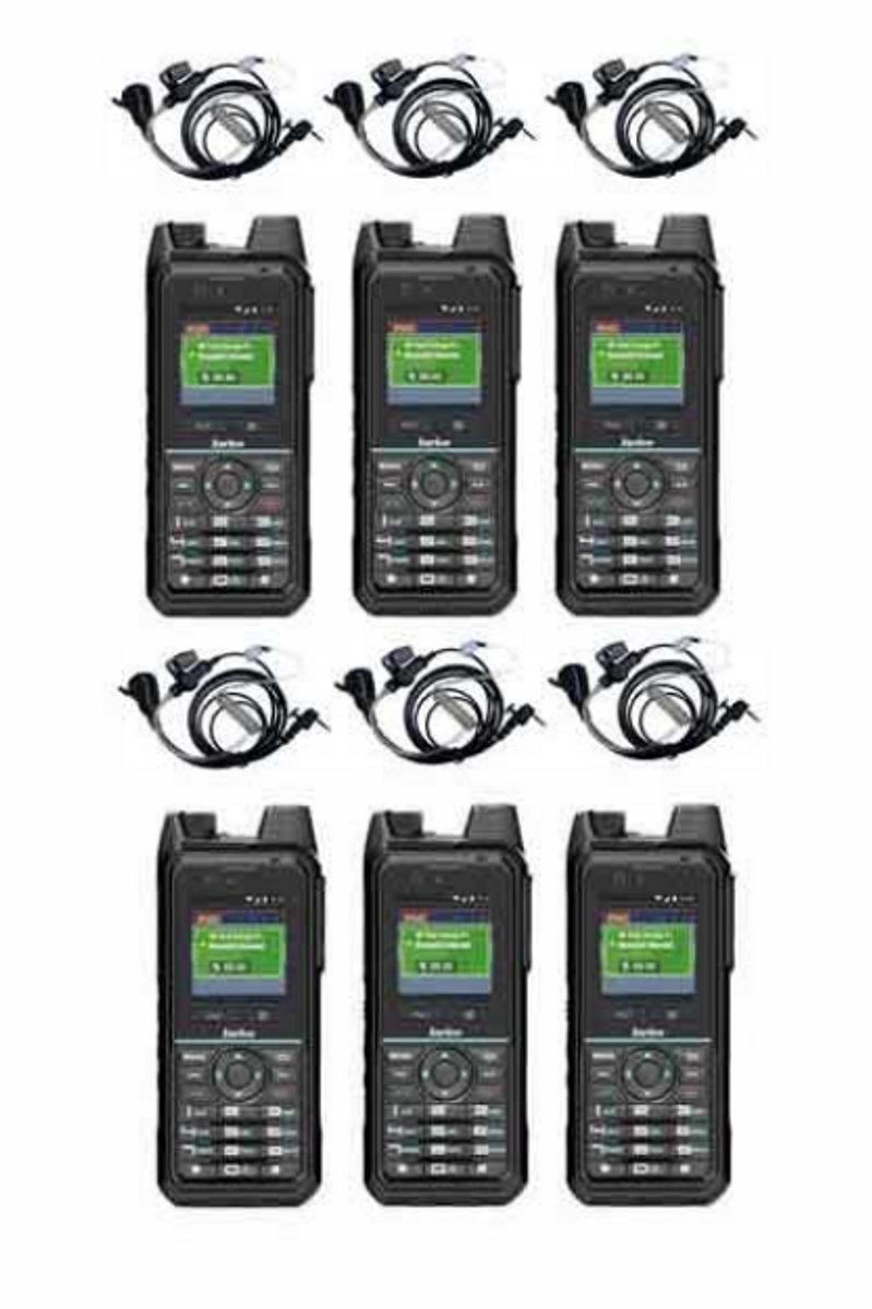 Set van 6 Inrico T330 4G LTE Zello Smart Portofoon IP68 met Bluetooth oortje