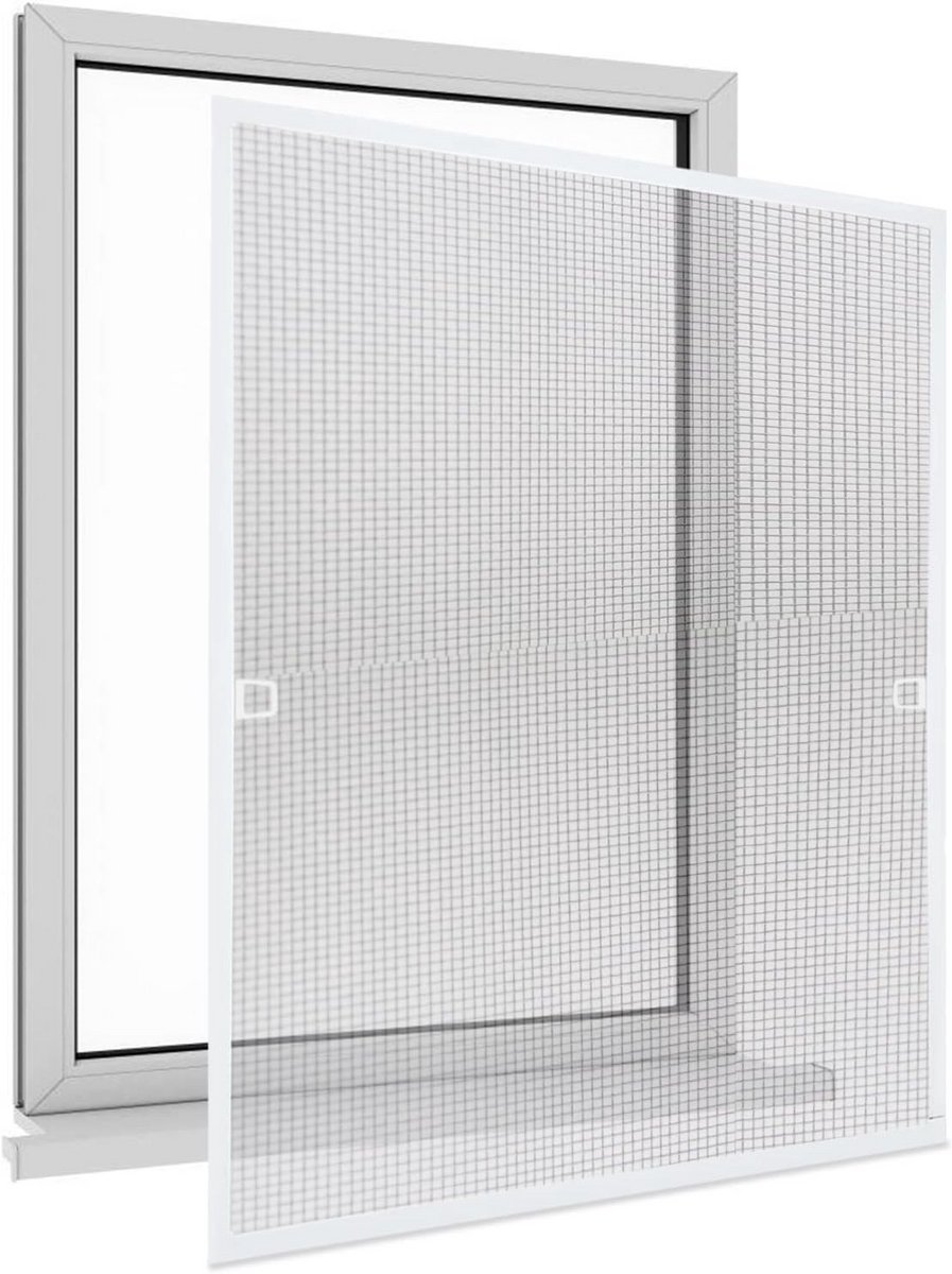 Hor voor Raam 120x140 cm met Aluminium Frame - Flexibele Insectenwering Zonder Boren
