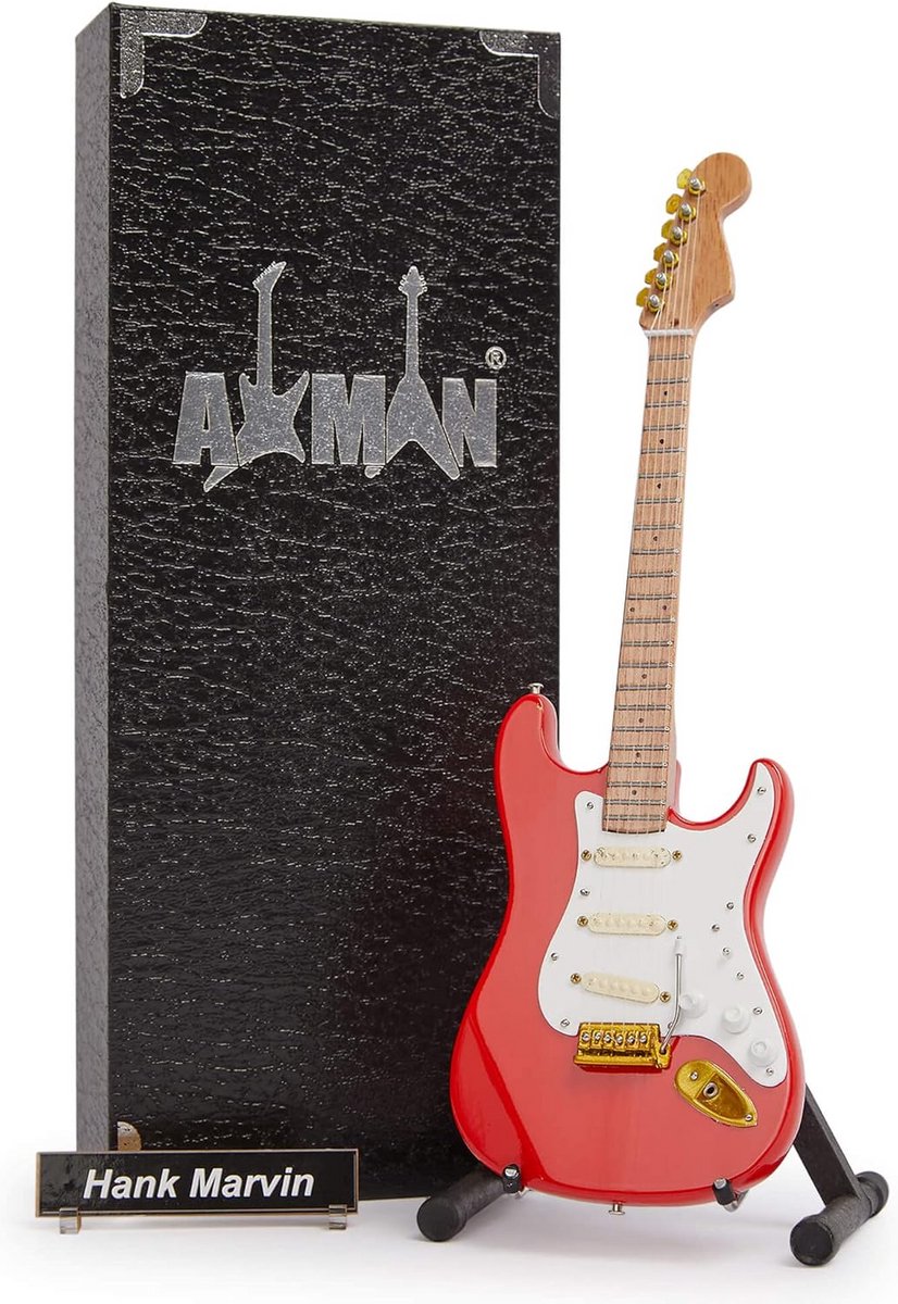 Miniatuur Gitaar Replica 1/4 Schaal Inclusief Standaard en Displaybox - Handgemaakt Muziekcadeau