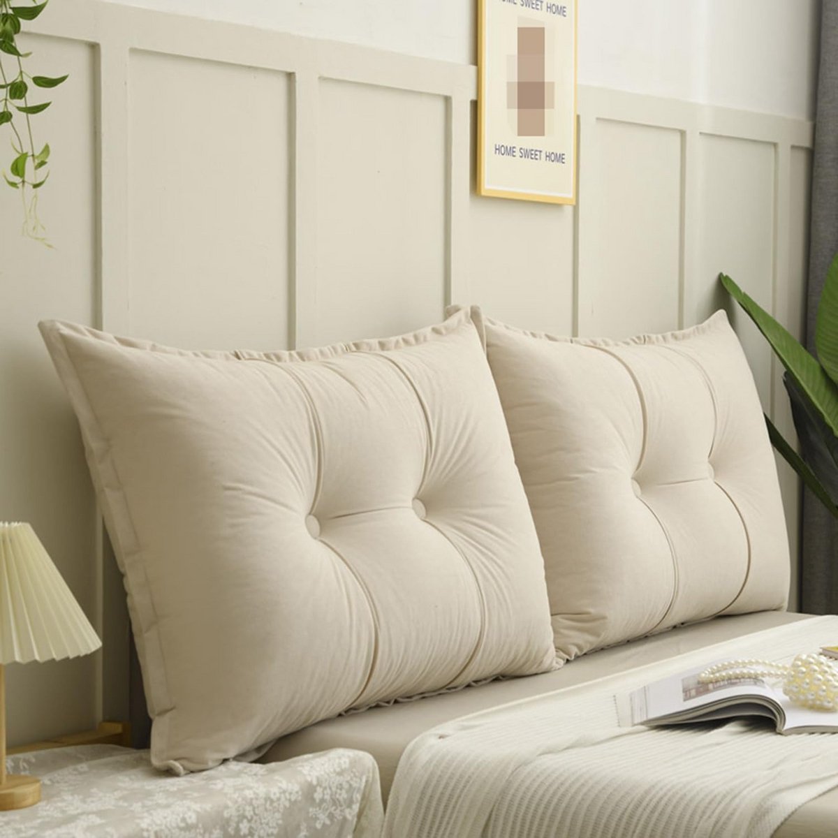 Groot Lees- en Rugkussen voor Bedden en Daybeds - Zachte Lumbale Ondersteuning