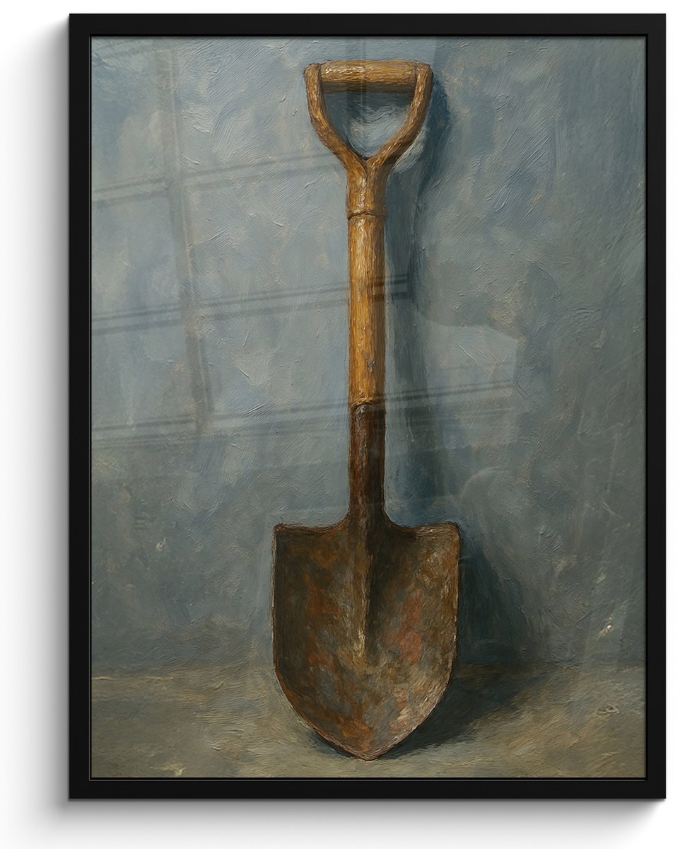 FrameYourWall Poster in lijst - Fotolijst 50x70 cm - Posters - Schep - Gereedschap - Schilderij - Posterlijst zwart - Decoratie - Wanddecoratie woonkamer - Muurdecoratie slaapkamer Multicolor