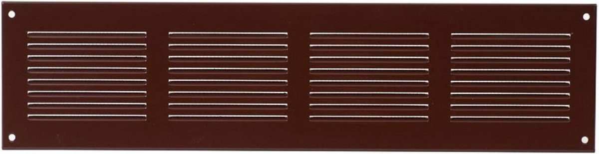 Metalen Wandrooster Afzuigrooster Ventilatie Rooster met Insectenbescherming 400x100 mm Bruin