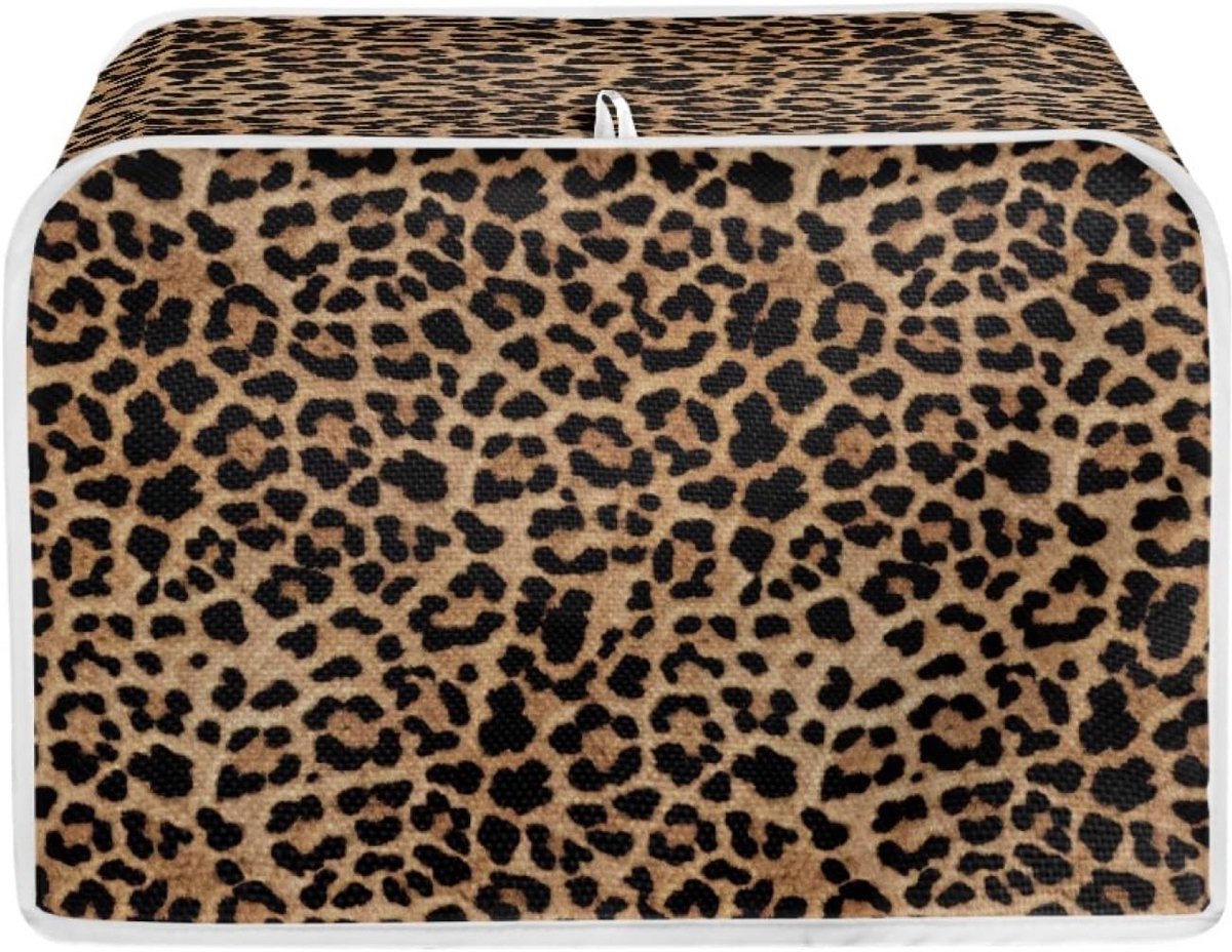 Bruine Luipaardprint Broodrooster Hoes voor 2 Sneetjes - Beschermende Toaster Cover met Haak