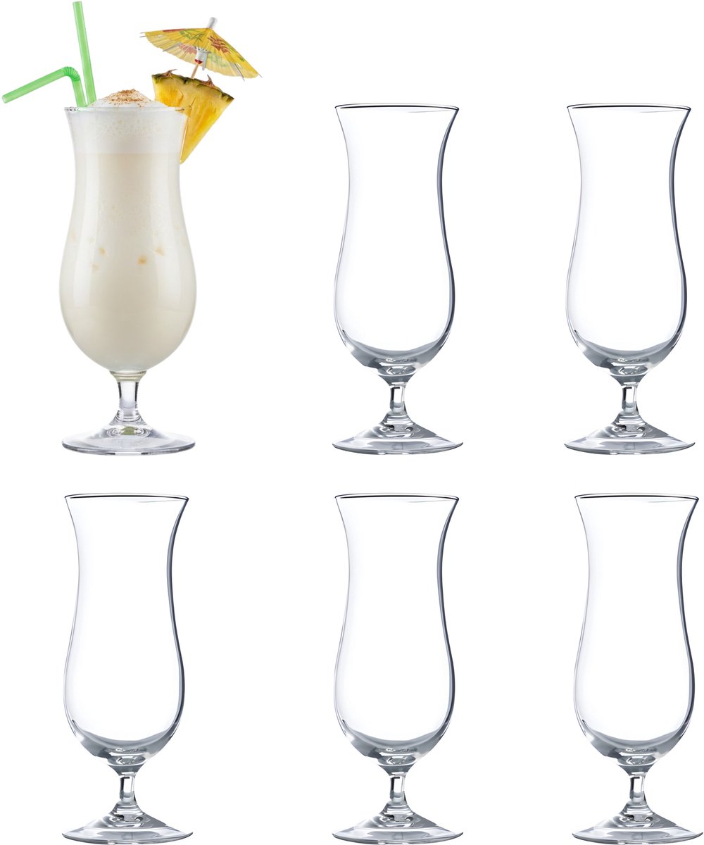 Vicrila Blue Hawaii Cocktailglas - 6x - gehard glas - 47 cl - hurricane glas - longdrink