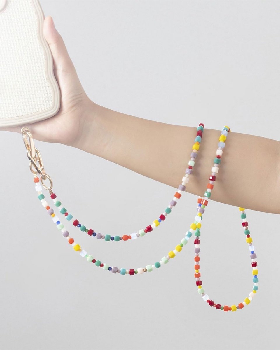 Universele Telefoonketting met Natuursteen Hanger - Duurzaam Onbreekbaar Koord voor Meeste Smartphones - Veelkleurig