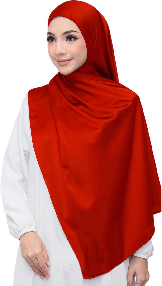 Lange Luxe Satijnen Hoofddoek voor Dames - Zachte Glans en Mooie Drapering